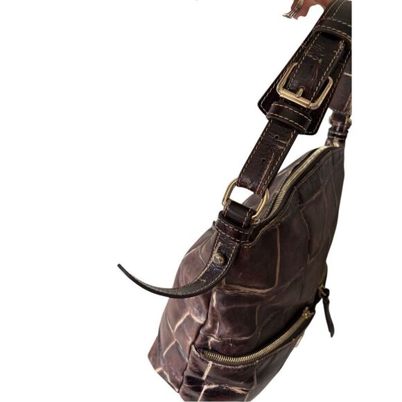 Dooney & Bourke Dillen Croc Embossed Brown Large Tote Bag Tote Shoulder Bag - Picture 15 of 15